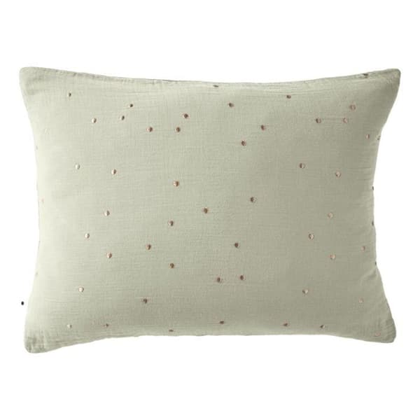 Gyllene prickiga dekorativa örngott "Gaïa Chic" 60 x 60 cm &amp; 50 x 70 cm "Cotton Gauze" - Gaïa Chic Water Green - 50 x 70 cm