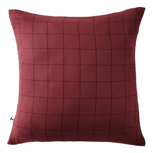 Örngott Vävfärgade stora deco-plattor "Gaïa Match" "Cotton Gauze" - Gaïa Match Vinröd - 60 x 60 cm
