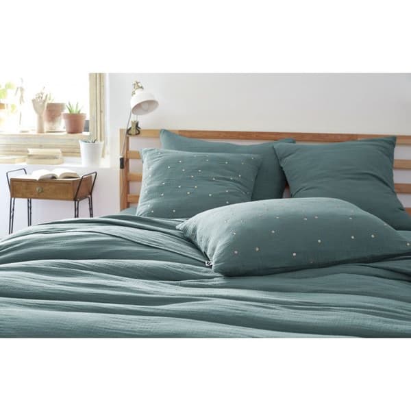 Gyllene prickiga dekorativa örngott "Gaïa Chic" 60 x 60 cm &amp; 50 x 70 cm "Cotton Gauze" - Gaïa Chic Duck - 60 x 60 cm