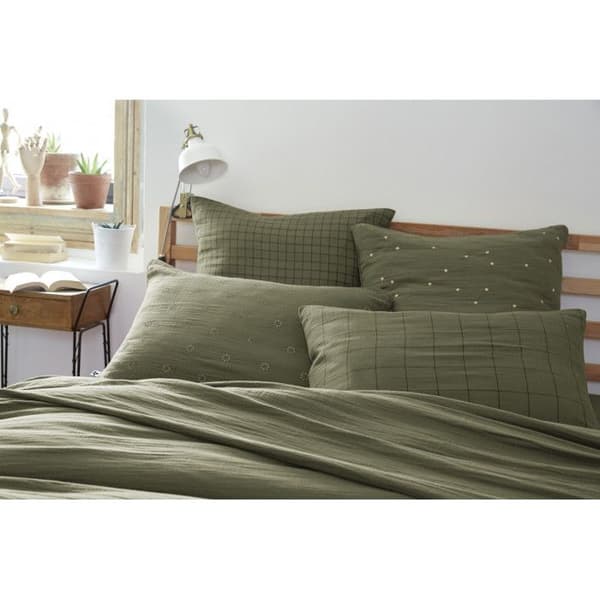 Gyllene prickiga dekorativa örngott "Gaïa Chic" 60 x 60 cm &amp; 50 x 70 cm "Cotton Gauze" - Gaïa Chic Rosemary - 60 x 60 cm