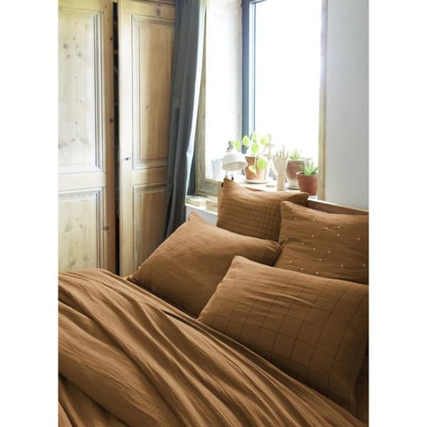 Gyllene prickiga dekorativa örngott "Gaïa Chic" 60 x 60 cm & 50 x 70 cm "Cotton Gauze" - Gaïa Chic Camel - 50 x 70 cm