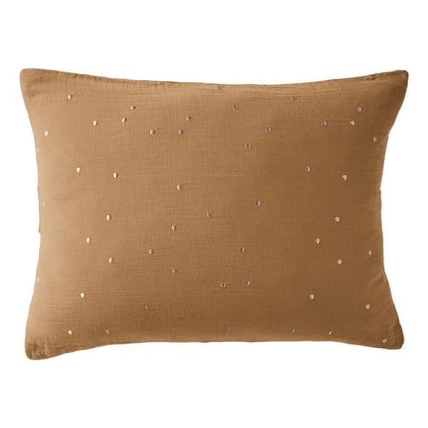 Gyllene prickiga dekorativa örngott "Gaïa Chic" 60 x 60 cm &amp; 50 x 70 cm "Cotton Gauze" - Gaïa Chic Camel - 50 x 70 cm