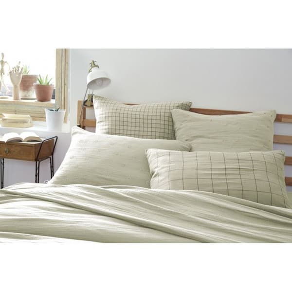 Gyllene prickiga dekorativa örngott "Gaïa Chic" 60 x 60 cm &amp; 50 x 70 cm "Cotton Gauze" - Gaïa Chic Water Green - 60 x 60 cm