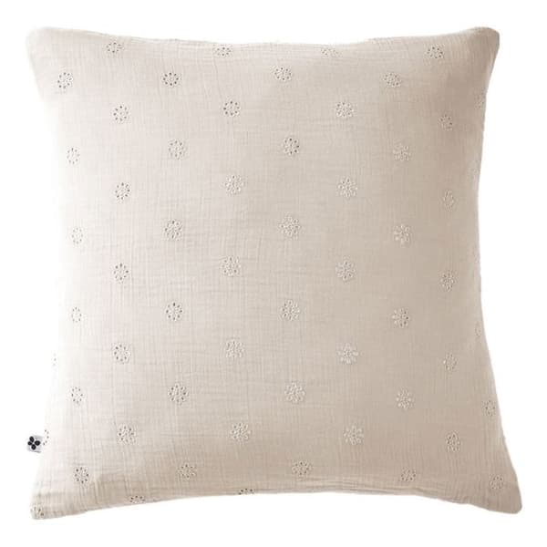 Broderat dekorativt örngott "Gaïa Boho" 60 x 60 cm &amp; 50 x 70 cm "Cotton Gauze" - Gaïa Boho Pampa - 60 x 60 cm