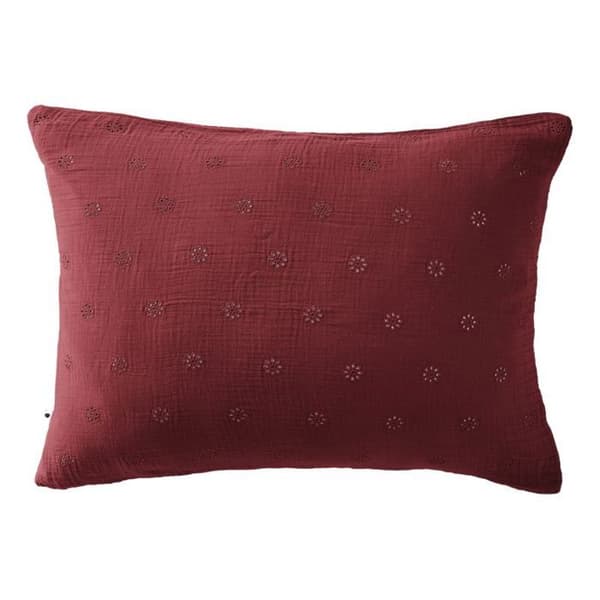 Broderat dekorativt örngott "Gaïa Boho" 60 x 60 cm &amp; 50 x 70 cm "Cotton Gauze" - Gaïa Boho Wine jästfällning - 50 x 70 cm