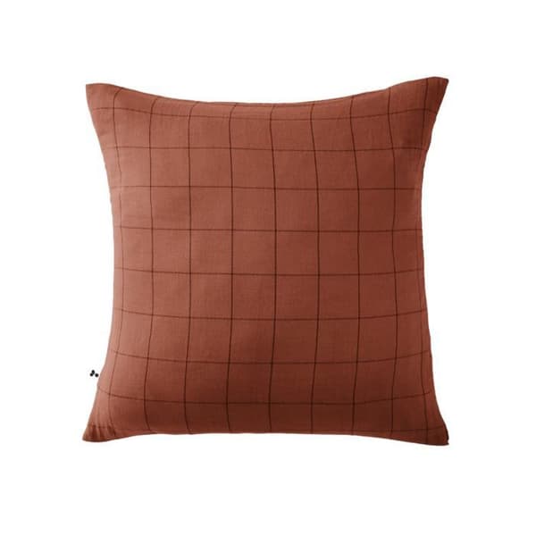 Örngott Vävda färgade stora dekorativa plattor "Gaïa Match" "Cotton Gauze" - Gaïa Match Terracotta - 60 x 60 cm