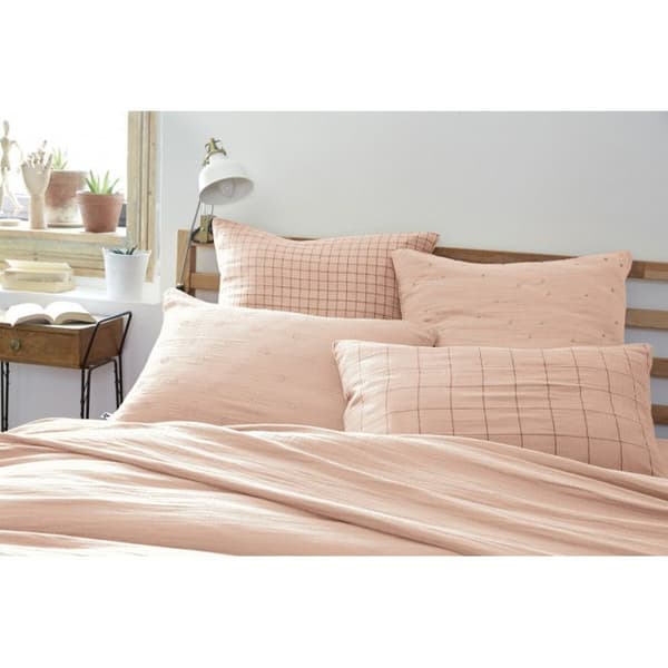 Gyllene prickiga dekorativa örngott "Gaïa Chic" 60 x 60 cm & 50 x 70 cm "Cotton Gauze" - Gaïa Chic Marshmallow - 50 x 70 cm
