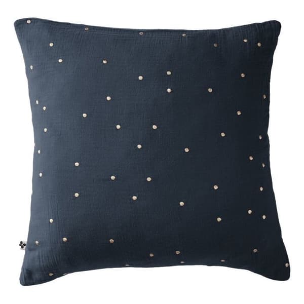 Gyllene prickiga dekorativa örngott "Gaïa Chic" 60 x 60 cm &amp; 50 x 70 cm "Cotton Gauze" - Gaïa Chic Minuit - 60 x 60 cm