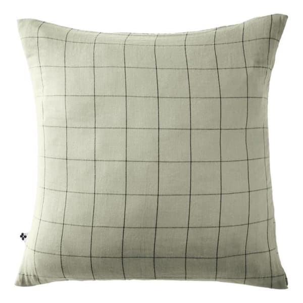 Örngott Vävfärgade stora deco-plattor "Gaïa Match" "Cotton Gauze" - Gaïa Match Vattengrön - 60 x 60 cm