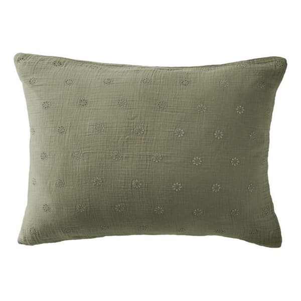 Broderat dekorativt örngott "Gaïa Boho" 60 x 60 cm & 50 x 70 cm "Cotton Gauze" - Gaïa Boho Rosemary - 50 x 70 cm