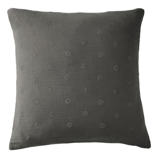 Broderat dekorativt örngott "Gaïa Boho" 60 x 60 cm &amp; 50 x 70 cm "Cotton Gauze" - Gaïa Boho Granite - 60 x 60 cm