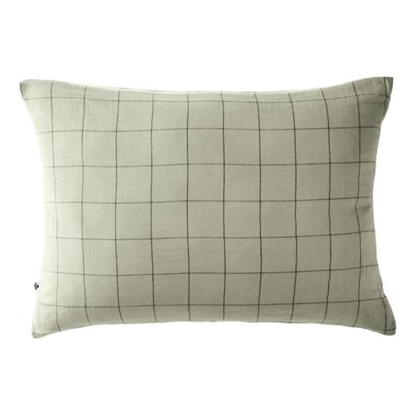 Örngott Vävfärgade stora deco-plattor "Gaïa Match" "Cotton Gauze" - Gaïa Match Vattengrön - 50 x 70 cm
