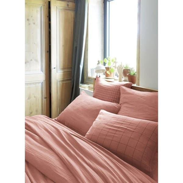 Gyllene prickiga dekorativa örngott "Gaïa Chic" 60 x 60 cm &amp; 50 x 70 cm "Cotton Gauze" - Gaïa Chic Peach Pink - 60 x 60 cm