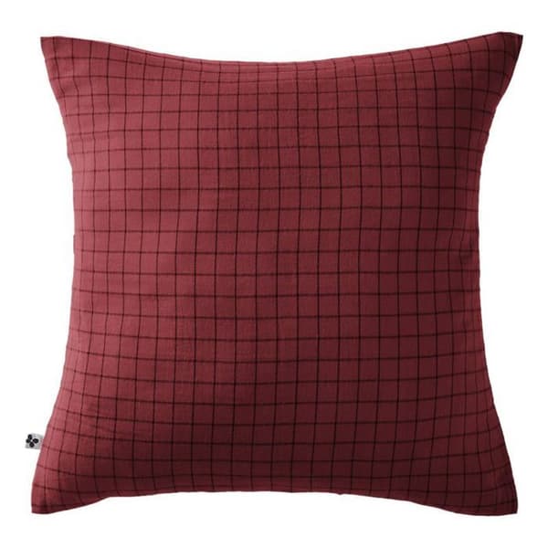 Örngott Vävfärgade små dekorativa rutor "Gaïa Mix" "Cotton Gauze" - Gaïa Mix Wine lee - 60 x 60 cm