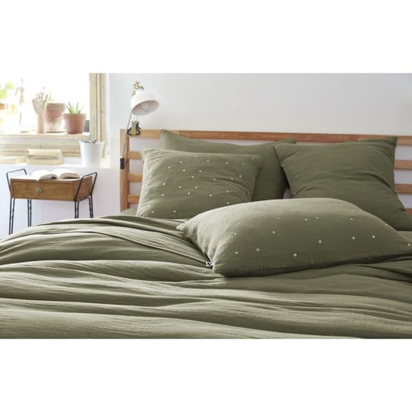 Gyllene prickiga dekorativa örngott "Gaïa Chic" 60 x 60 cm &amp; 50 x 70 cm "Cotton Gauze" - Gaïa Chic Rosemary - 50 x 70 cm