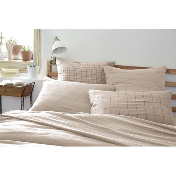 Gyllene prickiga dekorativa örngott "Gaïa Chic" 60 x 60 cm &amp; 50 x 70 cm "Cotton Gauze" - Gaïa Chic Pampa - 50 x 70 cm