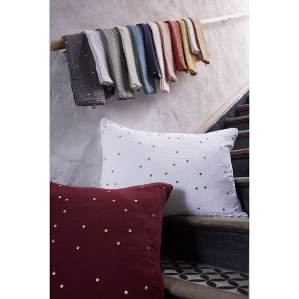 Gyllene prickiga dekorativa örngott "Gaïa Chic" 60 x 60 cm & 50 x 70 cm "Cotton Gauze" - Gaïa Chic Terracotta - 50 x 70 cm
