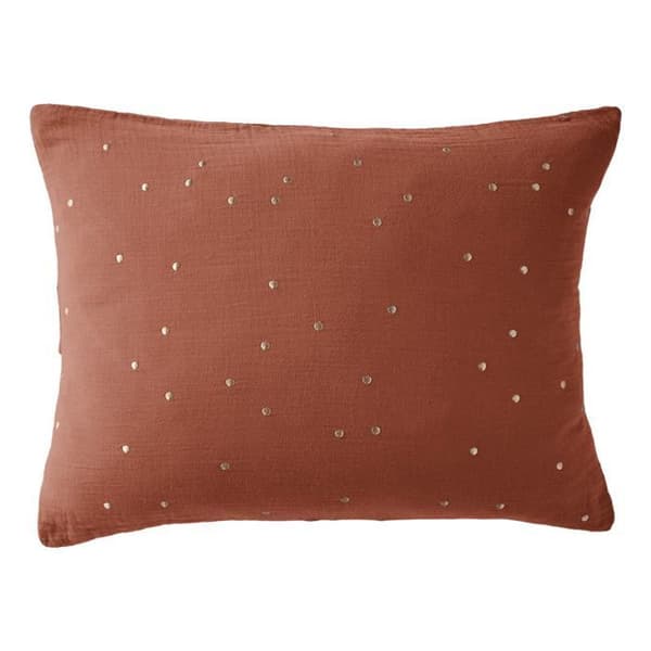 Gyllene prickiga dekorativa örngott "Gaïa Chic" 60 x 60 cm &amp; 50 x 70 cm "Cotton Gauze" - Gaïa Chic Terracotta - 50 x 70 cm