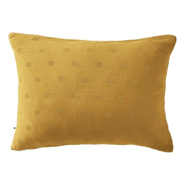 Broderat dekorativt örngott "Gaïa Boho" 60 x 60 cm &amp; 50 x 70 cm "Cotton Gauze" - Gaïa Boho Saffran - 50 x 70 cm