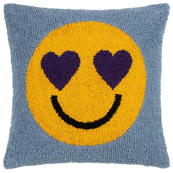 Heya Home Knitted Smile Cushion Cover Purple Power 45cm x 45cm