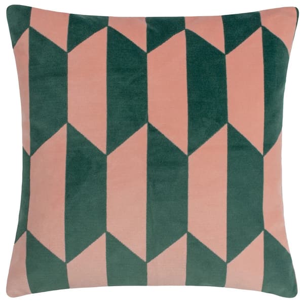 Furn Kuddfodral Kalho Jacquard Velvet Pink/Green 45cm x 45cm