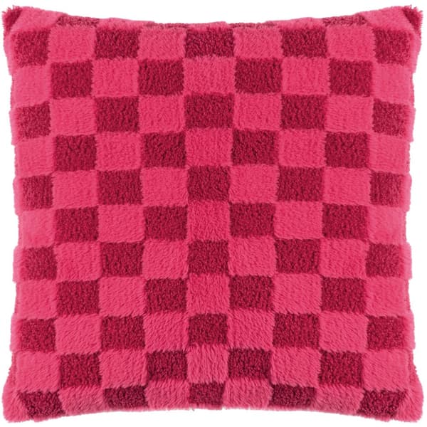 Heya Home Check It Fleece Bouclé Kuddfodral Pinky Crush 45cm x 45cm