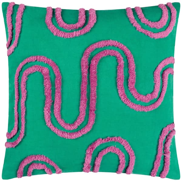 Heya Home Archie Tufted Cushion Cover Turquoise/Purple 45cm x 45cm