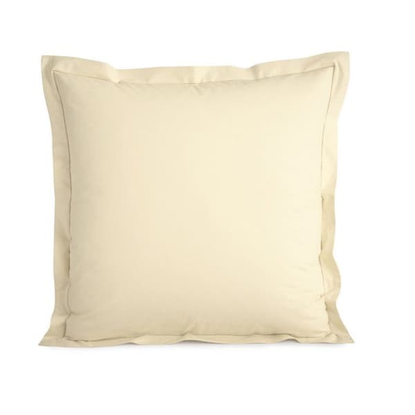 Kammad bomull percale örngott "Julian" alla storlekar Pure Cotton - Julian Ivory - 65 x 65 cm platt quiltad volang