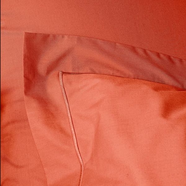 Kammad bomull percale örngott "Julian" alla storlekar Pure Cotton - Julian Terracotta - 65 x 65 cm platt quiltad volang