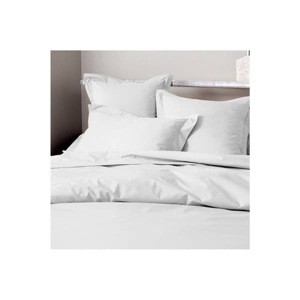 Kammad bomull percale örngott "Julian" alla storlekar Pure Cotton - Julian Neige - 65 x 65 cm platt quiltad volang