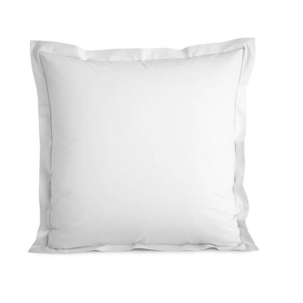 Kammad bomull percale örngott "Julian" alla storlekar Pure Cotton - Julian Neige - 65 x 65 cm platt quiltad volang