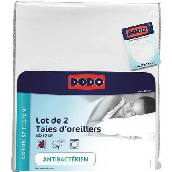 Set med 2 DODO rektangulära örngott - 50x70 cm - Vita
