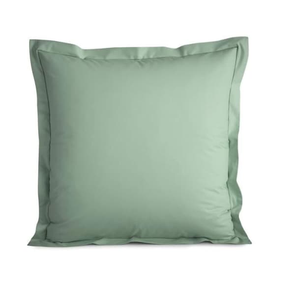 Kammad bomull percale örngott "Julian" alla storlekar Pure Cotton - Julian Céladon - 65 x 65 cm platt quiltad volang