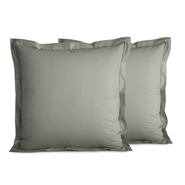 Kammad bomullspercale örngott "Julian" alla storlekar Pure Cotton - Julian Ardoise - 65 x 65 cm platt quiltad volang