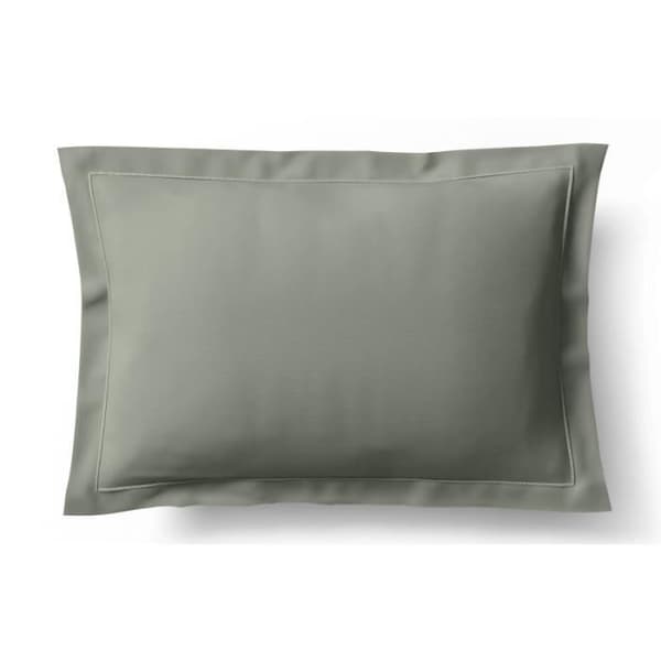 Kammad bomull percale örngott "Julian" alla storlekar Pure Cotton - Julian Ardoise - 50 x 70 cm platt quiltad volang
