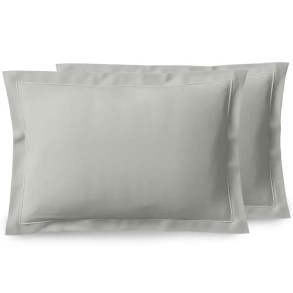 Kammad bomull percale örngott "Julian" alla storlekar Pure Cotton - Julian Perle - 50 x 70 cm platt quiltad volang