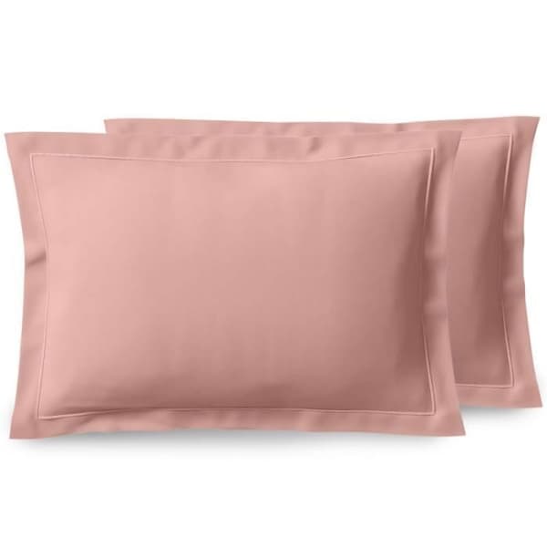 Kammad bomull percale örngott "Julian" alla storlekar Pure Cotton - Julian Powder Pink - 50 x 70 cm platt quiltad volang