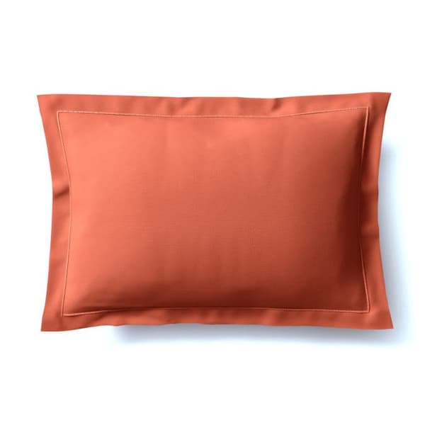 Kammad bomull percale örngott "Julian" alla storlekar Pure Cotton - Julian Terracotta - 50 x 70 cm platt quiltad volang