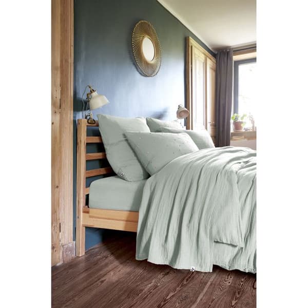 Gyllene prickiga dekorativa örngott "Gaïa Chic" 60 x 60 cm & 50 x 70 cm "Cotton Gauze" - Gaïa Chic Eucalyptus - 60 x 60 cm