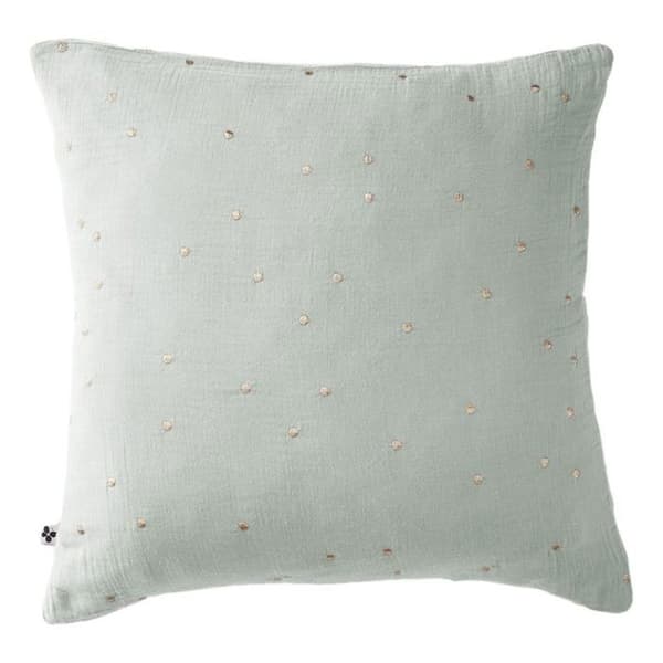 Gyllene prickiga dekorativa örngott "Gaïa Chic" 60 x 60 cm & 50 x 70 cm "Cotton Gauze" - Gaïa Chic Eucalyptus - 60 x 60 cm