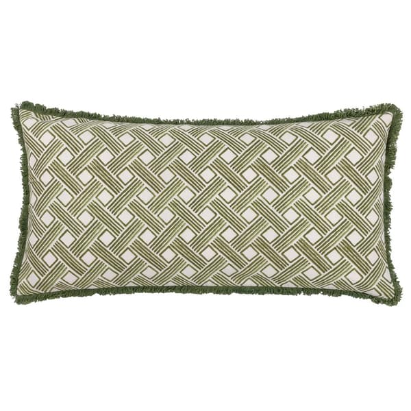 Hoem Alexa Geometric Cushion Cover Olive 30cm x 60cm
