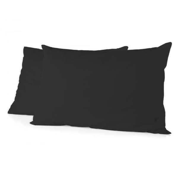 Set med 2 rektangulära örngott 100% bomull - Svart - 50x70 cm