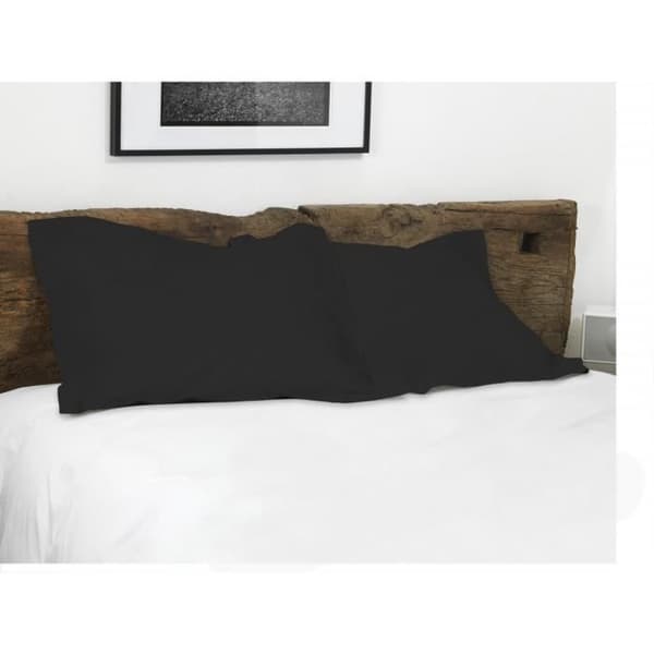Set med 2 rektangulära örngott 100% bomull - Svart - 50x70 cm
