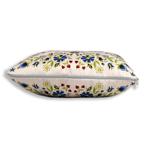 Kashubisk folkkuddfodral solrosor beige