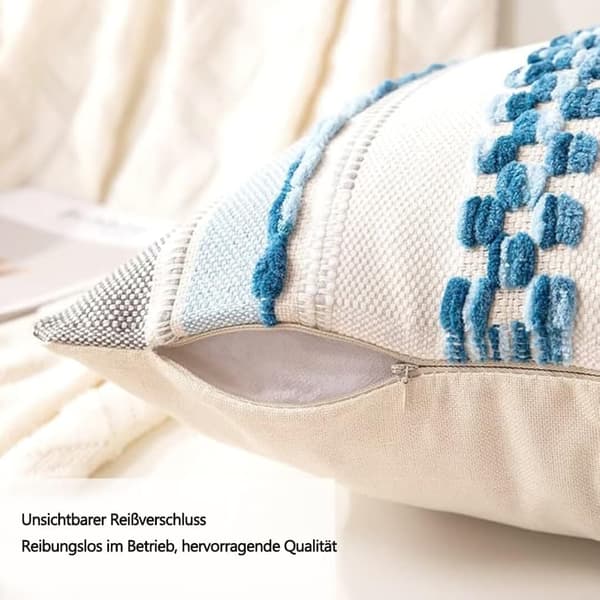 Kuddfodral med dragkedja, Bohemisk stil, passar för soffa och bäddsoffa, 45x45 cm