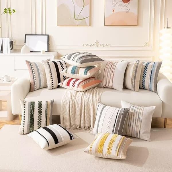 Kuddfodral med dragkedja, Bohemisk stil, passar för soffa och bäddsoffa, 45x45 cm