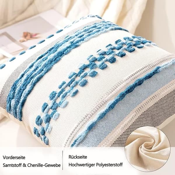 Kuddfodral med dragkedja, Bohemisk stil, passar för soffa och bäddsoffa, 45x45 cm