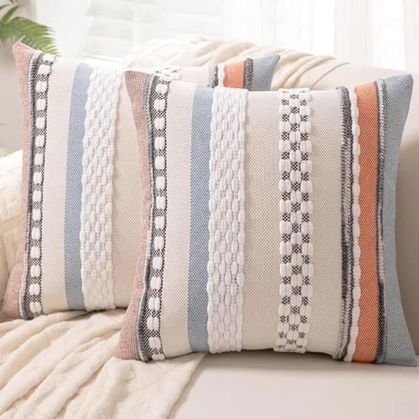 Kuddfodral med dragkedja, Bohemisk stil, passar för soffa och bäddsoffa, 45x45 cm