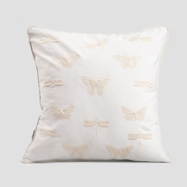 Örngott | MARIS | bomull ecru med broderade insekter | 45x45cm | 734267