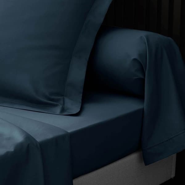 Sängkappa 85x185 cm - Percale 100% bomull - Mörkblå